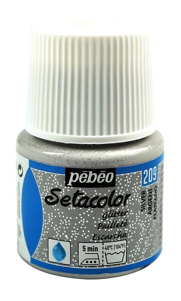 Pébéo Barva na textil Setacolor Light glitter 45 ml - Stříbrná 209