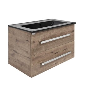 Koupelnová skříňka s umyvadlem SAT Cube Way 80x53x46 cm dub wellington mat CUBE46802DWMODC CUBE46802DWMODC
