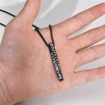 Pánský náhrdelník Sten Black - chirurgická ocel, runy, Černá 60 cm