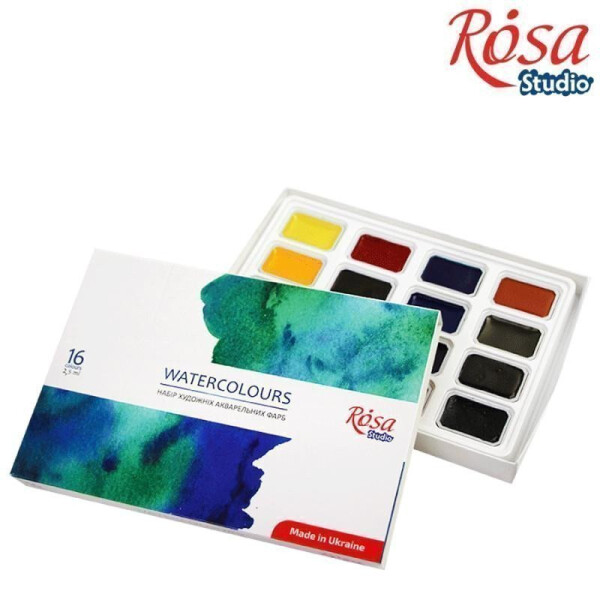 ROSA Studio akvarelové barvy 16x2,5 ml v kartonové krabičce
