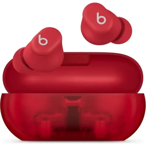 Beats Solo Buds transparentní červená / Bezdrátová sluchátka / mikrofon / ANC / Bluetooth (MUW03EE/A)