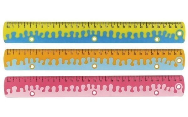 Keyroad Pravítko 30 cm, Coral - mix motivů