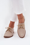 Dámské kožené elegantní šněrovací polobotky Zazoo 4238 béžové 36
