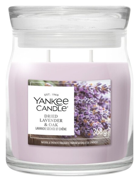 Vonná svíčka ve skle Signature střední 2 knoty Dried Lavender & Oak