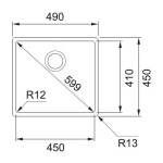 FRANKE - Box Dřez BXX 210/110-45, 49x45 cm, nerez 127.0395.014