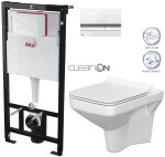 ALCADRAIN Sádromodul - předstěnový instalační systém s bílým/ chrom tlačítkem M1720-1 + WC CERSANIT CLEANON COMO + SEDÁTKO AM101/1120 M1720-1 CO1