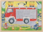GOKI Vícevrstvé dřevěné puzzle Hasiči při práci