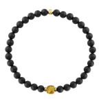 Luxusní pánský náramek Samuel - jantar, turmalín, Černá 21 cm