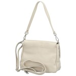 Stylová dámská kožená crossbody kabelka Keolla, krémová