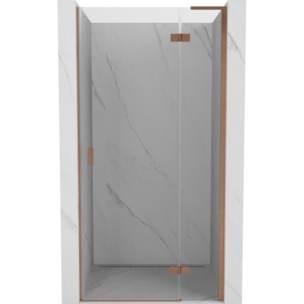 MEXEN/S - Mist-H L sprchové dveře křídlové pravé 115, transparent, měď kartáčovaná 8A5L-115-000-65-00-P