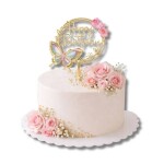 Dortisimo Zápich do dortu dřevěný Happy Birthday s motýlem a květinami