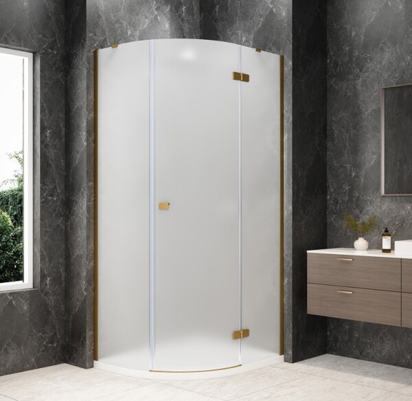 POLYSAN - GLOBE GOLD MATT čtvrtkruhový sprchový kout 1000x900, matné sklo, pravé GB2190MRG