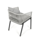 Zahradní židle, kov, polyratan, šedá, AZC-S1430 GREY