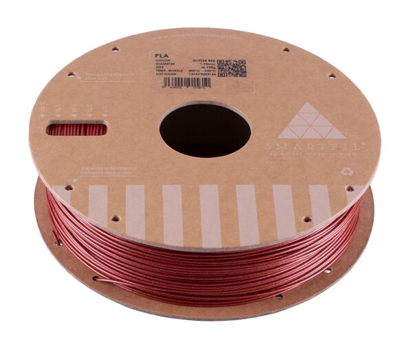 PLA filament třpytivý červený Glitter Red 1,75 mm Smartfil 1 kg