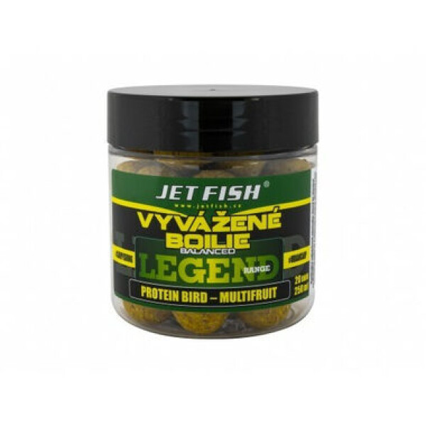 Jet Fish Vyvážené boilies Legend Range Protein Bird/Multifruit 250ml 20mm (000366)