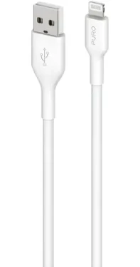 Puro Kabel USB-A - Lightning MFI látkový bílá / Datový kabel / MFI / 1,2 m / 12 W