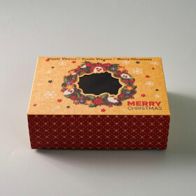 Cake star Vánoční krabice "věnec" 21x15x7cm