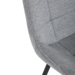 Židle jídelní, šedá látka, černý kov, otočný mechanismus 90°/90° (L/P) - funkce reset