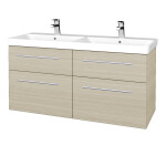 Dřevojas - Umyvadlová skříňka Q MAX SZZ4 120 - D04 Dub / Úchytka T02 / D04 Dub 332174B