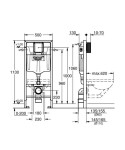 GROHE - Rapid SL Předstěnová instalace pro závěsná WC, výška 1,13 m 39863000