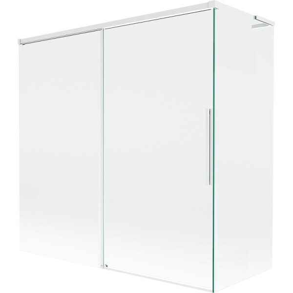 MEXEN/S - Rox L vanová zástěna 2-křídlová posuvná 160 + 75 x 150, transparent, bílá 8C9L-160-075-20-00