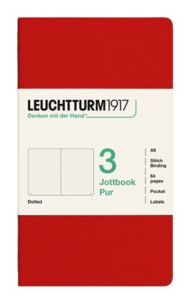 Zápisník Jottbook pur A6, 64l, tečkovaný, Cherry, 3ks