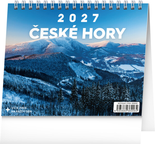 Stolní kalendář 2027 Notique České hory, 16,5 × 13 cm