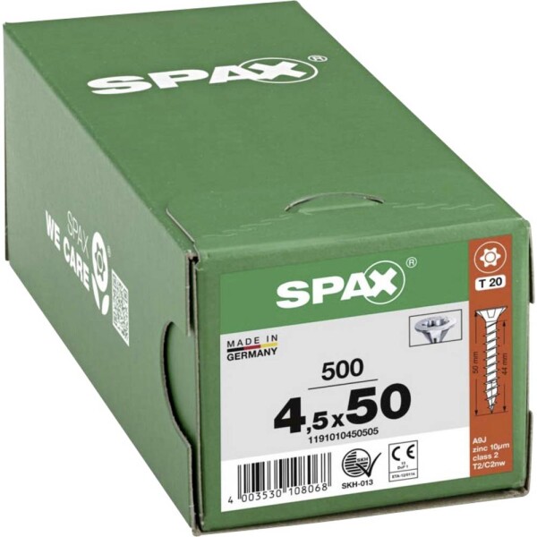 SPAX 1191010450505 R 88091 Senkkopf/T-STAR šroub do dřeva 4.5 mm 50 mm T-STAR plus ocel WIROX 500 ks