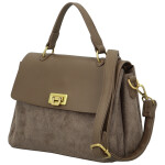 Módní dámská koženková kabelka do ruky Gabris, tmavě béžová