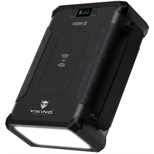 Viking VIDAR III outdoorová powerbanka černá / 96000 mAh / 2x DC / 2x USB-A + 1x USB-C + bezdrátové nabíjení / IP65 (VIDARIII)