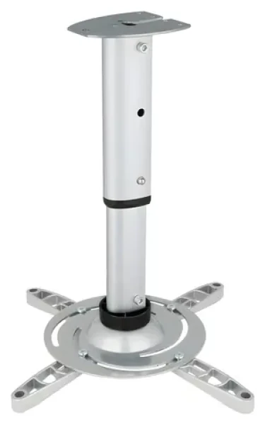 Techly 301559 stříbrná / Stropní držák projektoru / nosnost 15 kg / náklon 0-30° / otočný 360° / tyč 30-37 cm (301559)
