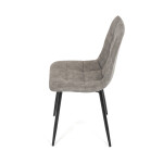 Židle jídelní, šedá látka cowboy, nohy černý kov