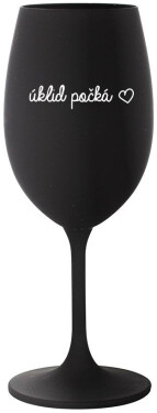 ÚKLID POČKÁ černá sklenice na víno 350 ml