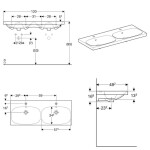 GEBERIT - Acanto Dvojumyvadlo 120x48 cm, 2 otvory pro baterie, s přepadem, bílá 500.627.01.2