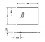 DURAVIT - Sustano Sprchová vanička, 100x80 cm, DuraSolid, matná krémová 720273620000000