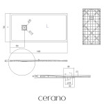 CERANO - Sprchová vanička obdélníková Pablo - SMC/minerální kompozit - strukturovaná bílá matná - 140x70x3 CER-480997