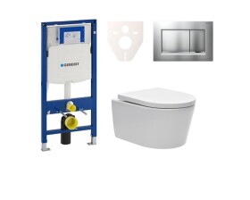 Cenově zvýhodněný závěsný WC set Geberit do lehkých stěn / předstěnová montáž + WC SAT Brevis SIKOGES3W7 SIKOGES3W7