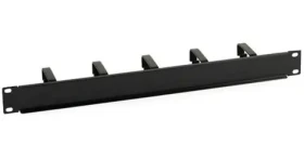 Techly 305922 černý / Organizér kabelů / 19" / 1U / 5 kovových kroužků (305922)