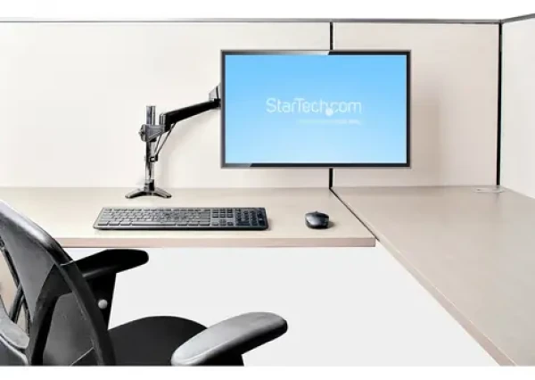 StarTech Stolní rameno pro monitor černá / Rameno pro monitor / 32-49" / nosnost 8 kg / rotace 360° (ARMPIVOTE2)