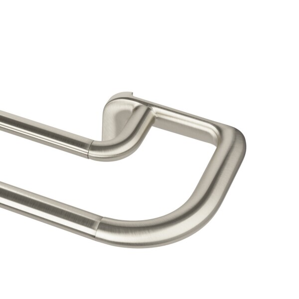 Stříbrná roztažitelná dvojitá garnýž 76-213 cm Umbra TWILIGHT pro zatemňovací závěsy