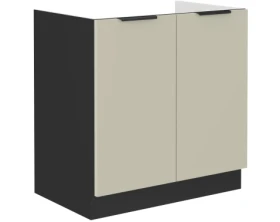 Kuchyňská dřezová skříňka Arona, 80 cm, kašmírová/černá