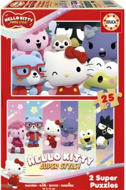 EDUCA Dřevěné puzzle Hello Kitty