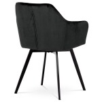 Jídelní židle, černá, sametová látka, DCH-425 BK4