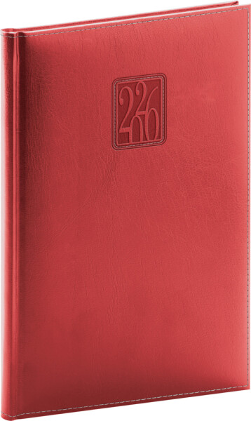 Týdenní diář 2026 NOTIQUE A5 - Panama červený, 15 x 21 cm