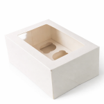 Cake star Bílá krabice s průhledným víkem na 6ks muffinů