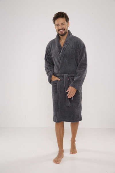 Pánský župan De Lafense 811 Plush M-2XL šedá XL