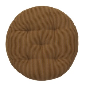 MADAM STOLTZ Kulatý sedák na židli Sugar almond / Black Ø 45 cm, hnědá barva, textil