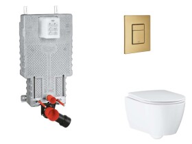 GROHE - Uniset Set předstěnové instalace, klozetu, sedátka SoftClose a tlačítka Skate Cosmopolitan, kartáčovaný Cool Sunrise SANI15BB4116