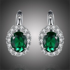 Náušnice Swarovski Elements Miranda Smaragd, Zelená