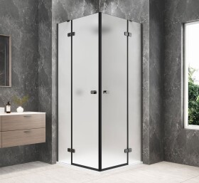 POLYSAN - GLOBE GUN METAL čtvercový sprchový kout 900x900, rohový vstup, matné sklo GB5990MGM